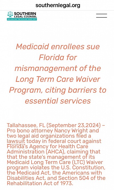 Southern Legal Counsel: Florida LTC Waiver Lawsuit